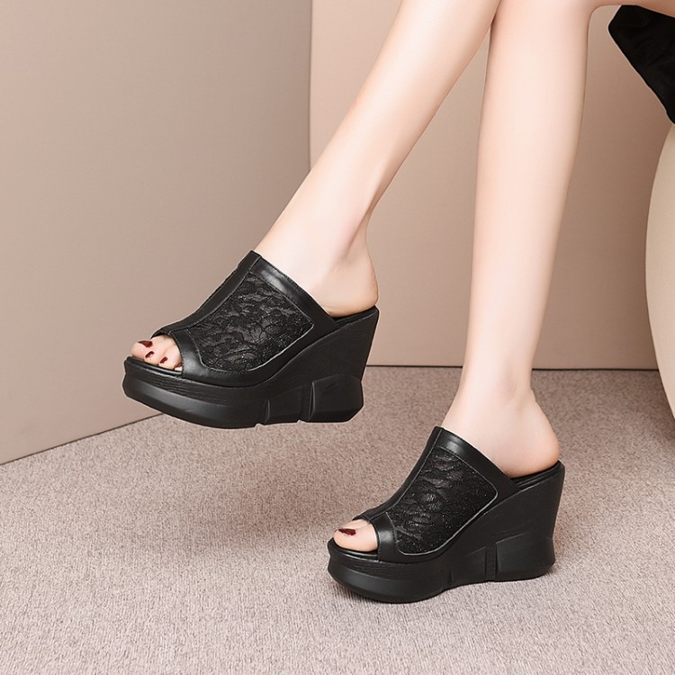 Minimalist Low Wedge Slippers with Leather Upper - Style i.html - Image 4