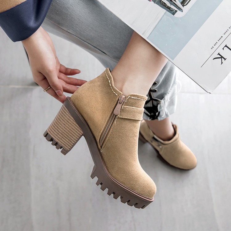 Women's Fashion Ankle Boots with Buckle and Metal Decor - Image 5