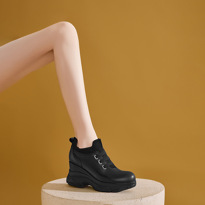 Women's High Heel Wedge Pumps with Cutout Detail