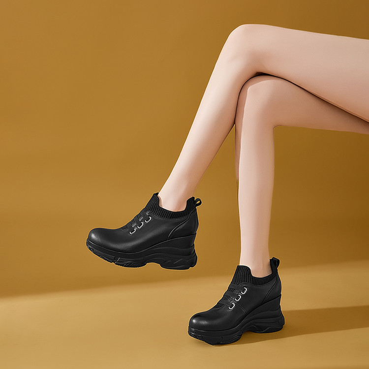 Women's High Heel Wedge Pumps with Cutout Detail - Image 4