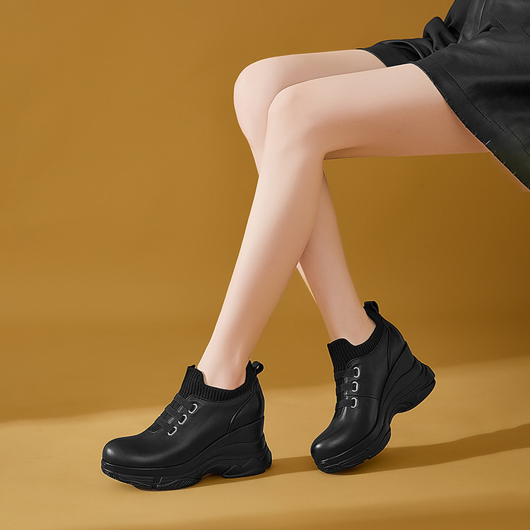 Women's High Heel Wedge Pumps with Cutout Detail - Image 5